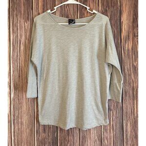 𝅺AUGUST Moon Women’s Large Gray 3/4 Sleeve Top